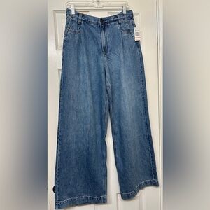 Scotch and Soda Amsterdam Jeans Blue Denim Wide Leg Size 6 28 Waist New